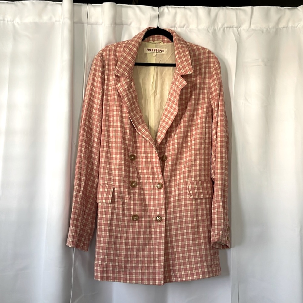 FREEPEOPLE JKT XL PINK GINGHAM